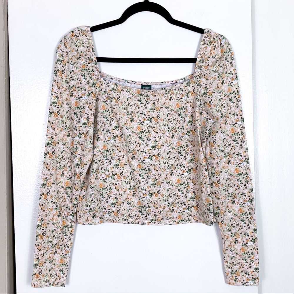 Wild Fable Floral Long Sleeve Crop Top